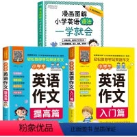 [3册]小学英语语法+英语作文 小学通用 [正版]漫画图解 小学英语语法一学就会 小学英语语法书英语单词语法思维导图 零