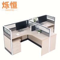 烁恒 办公桌 T型2人位+柜 套