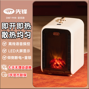 先锋暖风机取暖器3D语音炭火壁炉速热室内即热家用加热器暖风机