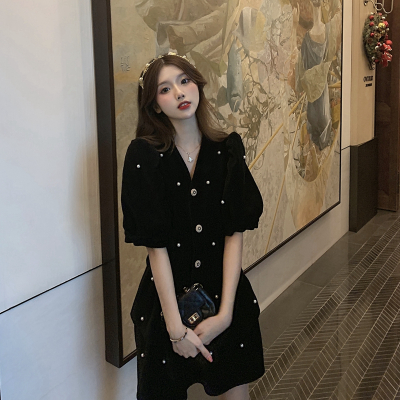 广赫大码女装胖mm春夏洋气套装裙小黑裙胖妹妹显瘦遮肚子连衣裙两件套套装