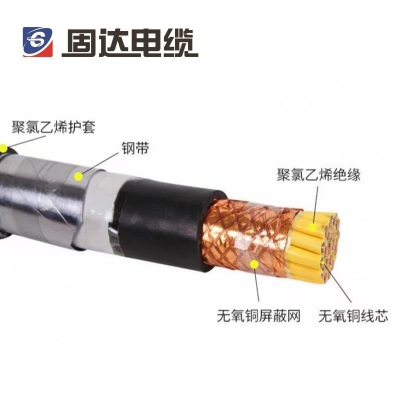 固达电缆 铜芯电缆 KVVP22-6*2.5 米