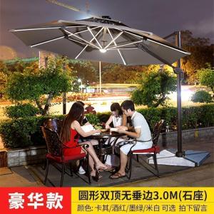 森美人户外伞遮阳伞庭院伞保安室外伞花园露台太阳能伞D带灯罗马伞