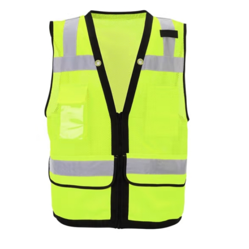 CMCBRIGHT反光背心 拉链式反光衣 环卫施工工地汽车交通安全警示001019Y 荧光黄 3XL
