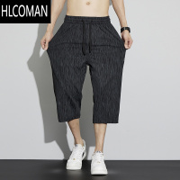 HLCOMAN冰丝7分短裤男士2025夏季超薄宽松运动速干七八6分休闲过膝马裤子