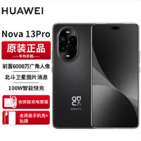 华为nova13 Pro 星耀黑 256GB 100W快充 北斗卫星图片消息 IP65防尘防水 双扬声器 鸿蒙智能微曲屏手机