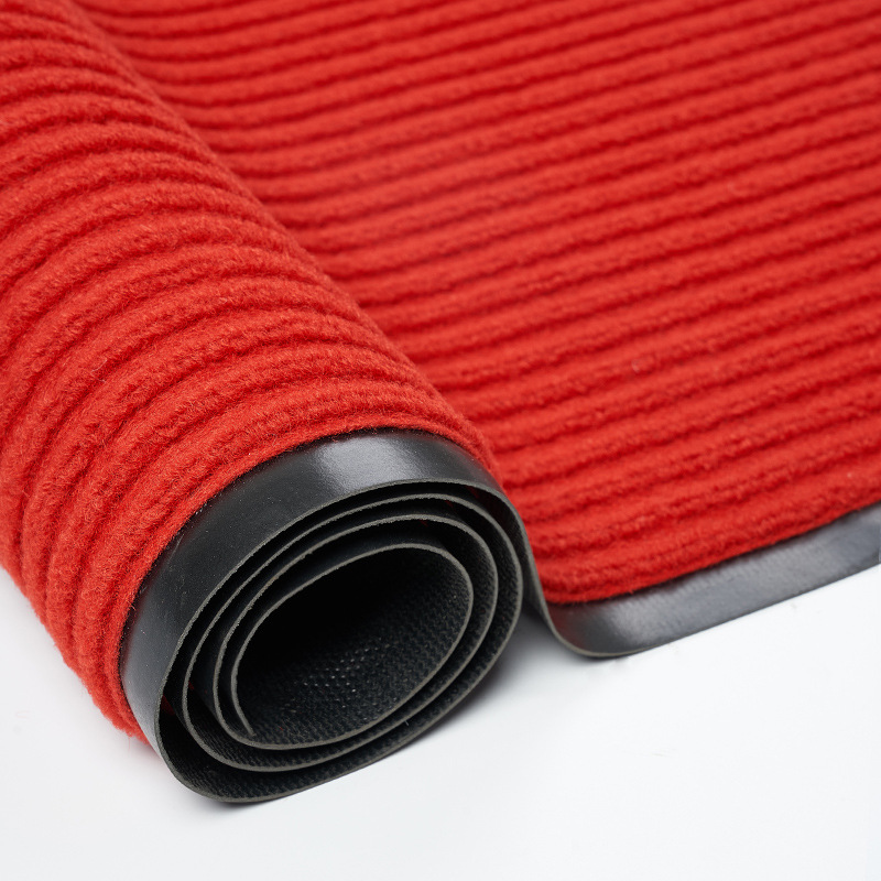 沃品走廊过道PVC进门垫双条纹入户除尘地毯酒店吸水地垫1.2*15米