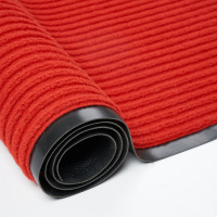 沃品走廊过道PVC进门垫双条纹入户除尘地毯酒店吸水地垫1.2*15米