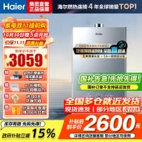 海尔(Haier)燃气热水器16升天然气家用双循环恒温无级变频水伺服五段微火TSI增压密闭稳燃舱一级降噪 KL7S-恒星