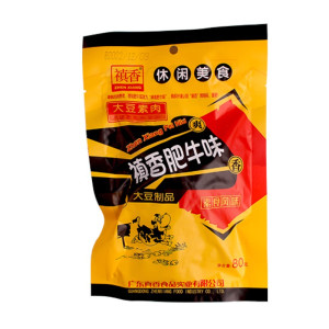 [6袋]禛香肥牛大豆素肉牛肉味素肉辣条豆干休闲零食怀旧小吃80g*6