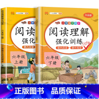 阅读理解上册+下册-2本套·全国通用 小学六年级 [正版]六年级阅读理解专项训练书每日一练训练题人教版课外阅读理解强化训