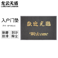龙云天盾门口地垫欢迎光临入户门进门加厚防滑垫脚垫丝圈迎宾防滑垫80*120CM灰色