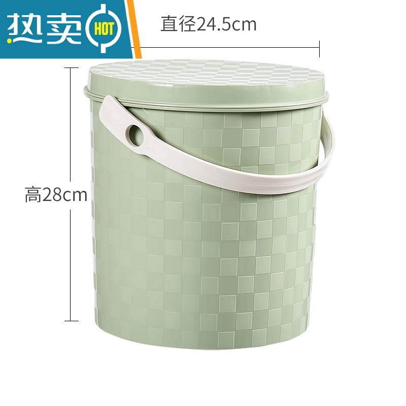 敬平水桶可坐塑料桶带盖水桶凳子收纳洗车垃圾桶储物桶幼儿园桶 北欧绿[15L大号]