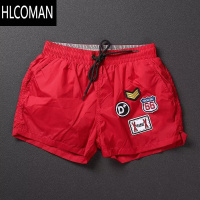 HLCOMAN刺绣速干休闲短裤男士夏季潮牌外穿健身运动三分裤游泳宽松沙滩裤