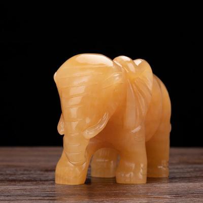 家柏饰(CORATED)玉石大象摆件一对家居办公室装饰象开业乔迁新居礼品