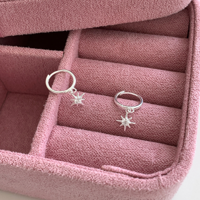 纯银八芒星锆石耳扣独特漂亮耳饰女小流苏耳环2025新款高级感送女朋友老婆情人节七夕生日礼物