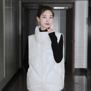 羽绒棉马甲女短款外穿秋冬季韩版修身无袖外套坎肩2023年新款马夹