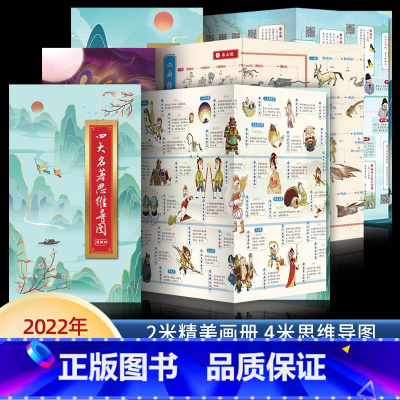 四大名著+山海经+古诗词 思维导图 [正版]四大名著小学生必背思维导图画册 山海经唐诗三百首古诗词小学生必背人教版 藏在