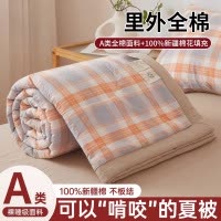 100%新疆棉花全棉夏凉被空调被纯棉夏被可机洗水洗单人薄被子