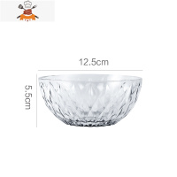 透明玻璃碗家用水果沙拉碗单个学生泡面碗圆形创意耐热碗大号餐具 敬平