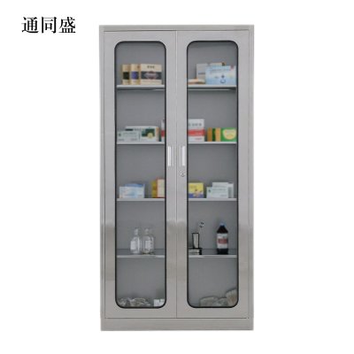 通同盛文件柜不锈钢柜子储物柜资料柜档案柜带锁文件柜304通玻文件柜