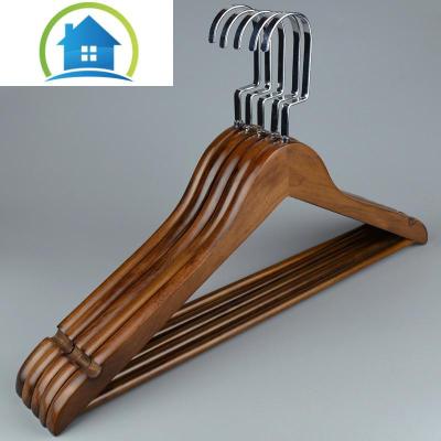 三维工匠实木衣架子复古木质挂衣架批发防滑家用衣撑服装店无痕酒店晾衣架