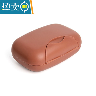 敬平塑料带锁扣旅行肥皂盒密封皂盒防水有盖迷你便携香皂盒创意带盖 大号砖红