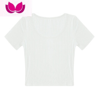 七斓白色短袖t恤女夏辣妹露脐短款正肩打底衫内搭体恤甜辣上衣服