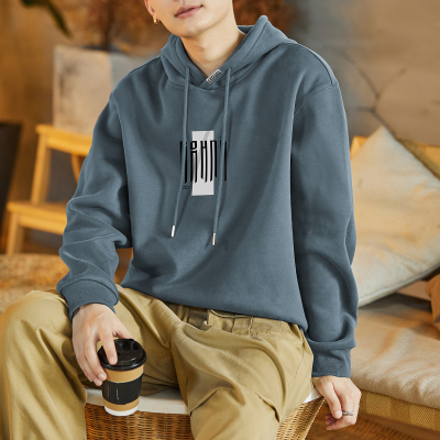 [3件8.5折118.9元,叠加优惠券]唐狮秋冬新款加绒卫衣男连帽纯色前胸字母印花ins潮牌上衣Wp