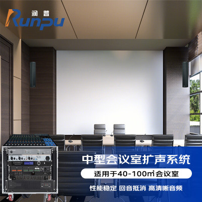 润普(Runpu)音视频扩声标准集成会议解决方案(会议麦克风+音响++功放+调音台+音频处理器)RP-YPTZ40