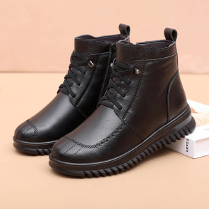 秋季新款真皮妈妈棉鞋软底防滑加厚舒适中老年女棉鞋