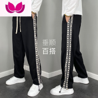 七斓夏季薄款卫裤男裤子潮流百搭韩版舒适透气直筒休闲裤宽松垂感长裤