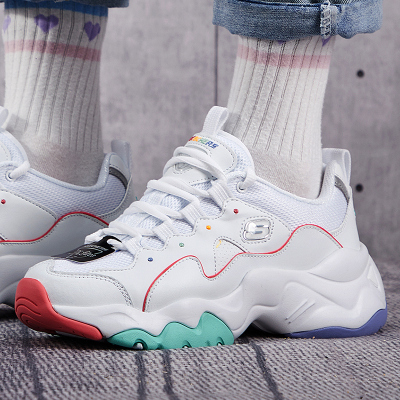 Skechers斯凯奇女鞋潮流老爹鞋休闲低帮轻便增高厚底熊猫鞋舒适板鞋休闲鞋