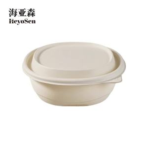 海亚森A1019 玉米淀粉可降解一次性圆形餐盒650ml 300套/箱 1箱