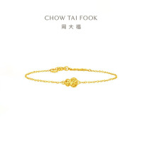周大福碎金葫芦足金黄金手链女计价(工费360)送礼物EOF1592