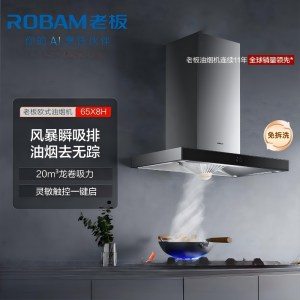 老板(ROBAM)油烟机 20m³大吸力 抽油烟机欧式 吸油烟机 脱排油烟机65X8H(65A9H同款)