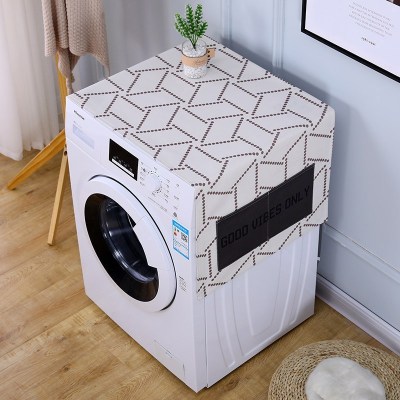 家柏饰(CORATED)遮盖巾棉麻冰箱罩防水盖布单双开冰箱巾洗衣机防尘罩微波炉罩 简约-自由 40*250cm(电视柜)