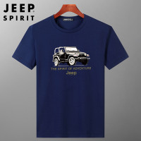 JEEP SPIRIT男装短袖T恤衫圆领半袖夏季男士T恤宽松大码279030