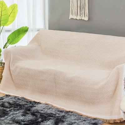 家柏饰(CORATED)北欧双面全盖沙发布沙发巾沙发毯布单沙发套罩沙发垫盖布 蜂窝交织-肤色 180*230cm
