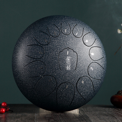 鲁儒空灵鼓莲花鼓13音色空鼔琴专业级手碟打击乐器初学者正品新款莲花13音藏青色多音域系列-