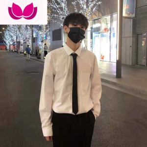 七斓港风扎染宽松衬衫男长袖早秋韩版学生ins男士衬衣暗黑禁欲系寸衫