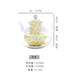 梵澜狸陶瓷花茶玻璃壶TA39 个