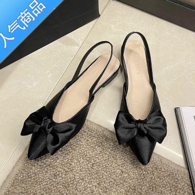 SUNTEK法式高级感凉鞋女夏2023年新款设计感小众气质尖头超火千鸟格鞋子