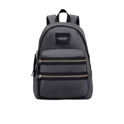 MARC JACOBS拉链双肩包女款尼龙织物中长款可调肩带顶置拉链主夹层正面口袋