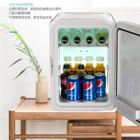 先科(SAST)22L 车载冰箱车家两用单门式制冷小型家用宿舍冷藏 迷你小冰箱 半导体冷热箱 单核银色玻璃门