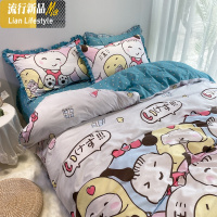 小清新床上四件套棉棉床笠被套床单人宿舍三件套儿童卡通床品 三维工匠