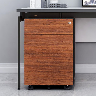 苏宁 质凡 钢制木纹活动柜办公三抽屉文件柜/ZF-HDG023/390*450*600mm