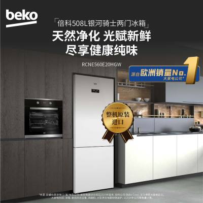 倍科大容量白色玻璃两门冰箱 RCNE560E20HGW