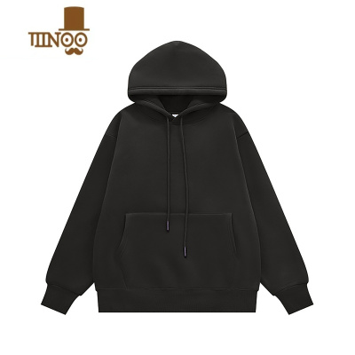 YANXU350G美式高街oversize连帽卫衣套装男加绒加厚纯色情侣上衣潮