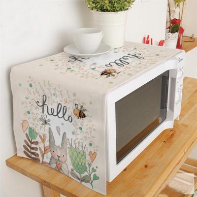 家柏饰(CORATED)美式乡园棉麻布艺微波炉罩套盖巾兔子 HELLO兔子短毛绒款微波炉罩 35*100厘米微波炉罩