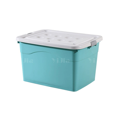 翌嘉YJ4120526 塑料收纳箱带盖子储物整理箱存放箱 绿色 800*590*480